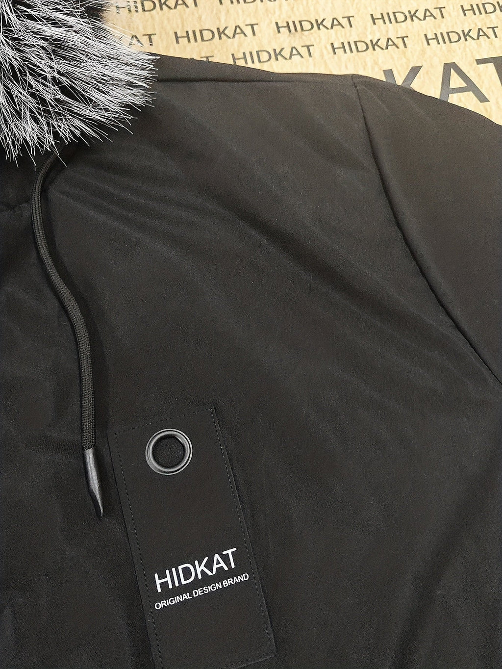 Men's fleece-lined hooded parka jacket