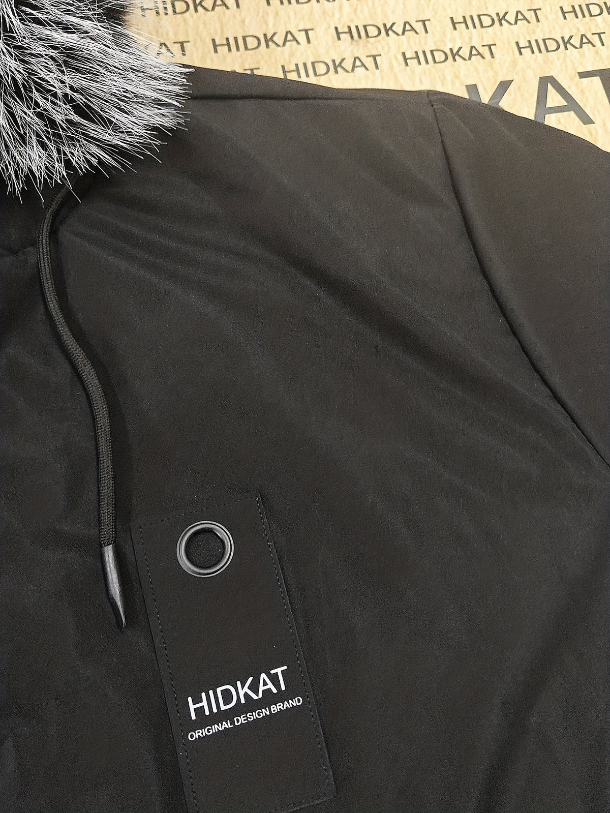Men's fleece-lined hooded parka jacket