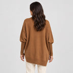 Women's Oversized High-Low Jumper in Caramel | Gunnerside – back view