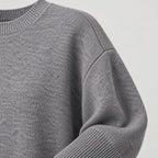 Women's Oversized High-Low Jumper in Grey | Gunnerside – detail view