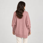 Women's Oversized High-Low Jumper in Dusty Pink | Gunnerside – back view