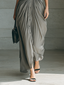 Zahara | Pleated long dress with a belt