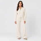 Women's knit co-ord set in Cream | Lanreath – front view