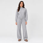Women's knit co-ord set in Grey | Lanreath – front view