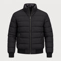 Men's padded bomber jacket in Black | Polstead – front view