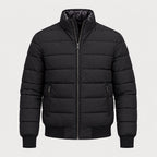 Men's padded bomber jacket in Black | Polstead – front view