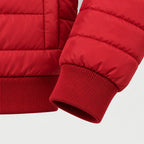 Men's padded bomber jacket in Red | Polstead – detail view