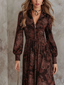 Marlene | Paisley Zip-Neck Midi Dress