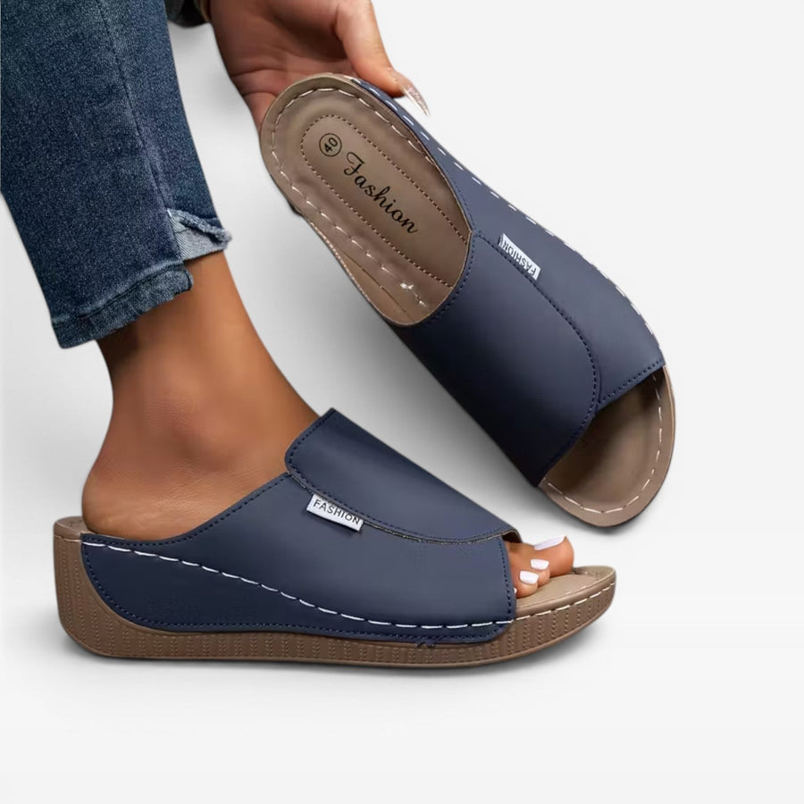 Women's Cushioned Wedge Slider Sandals — view 11