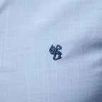 Men's long-sleeve band collar shirt