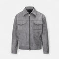 Men's relaxed fit suede-look jacket