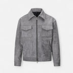 Men's relaxed fit suede-look jacket