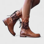 Women's Studded Lace-Up Leather Ankle Boots — view 9