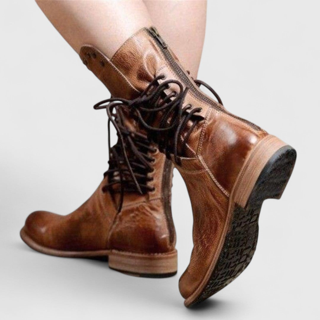 Women's Studded Lace-Up Leather Ankle Boots — view 11