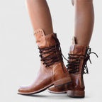 Women's Studded Lace-Up Leather Ankle Boots — view 12
