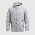 Men's hooded windbreaker in Light Grey | Meldon – front view