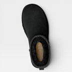 Women's Suede Mini Ankle Boots with Shearling Lining — view 7