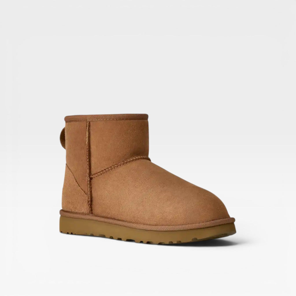 Women's Suede Mini Ankle Boots with Shearling Lining — view 2