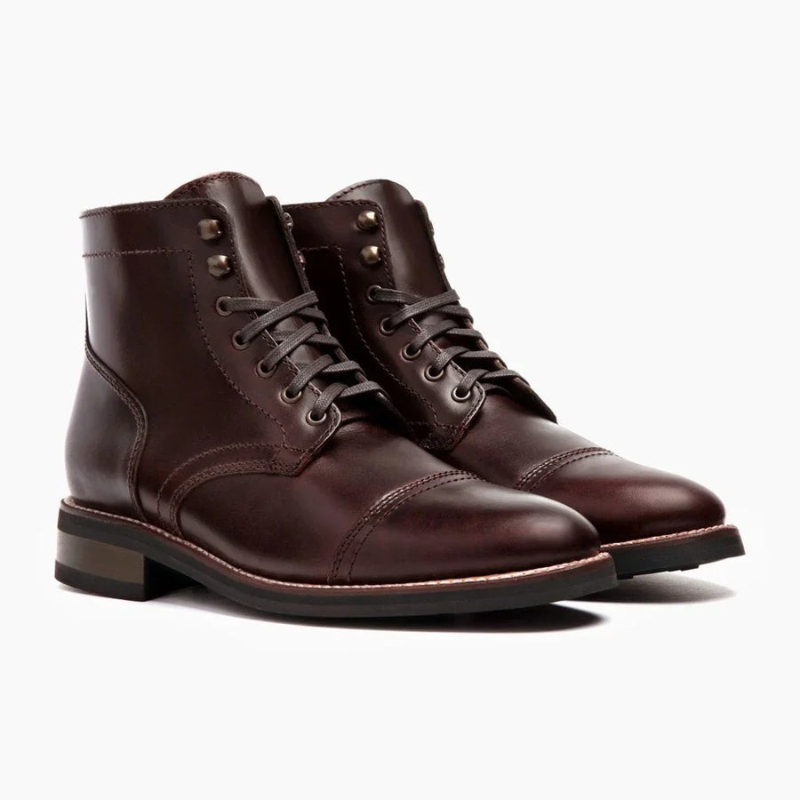 Men's Leather Cap Toe Lace-Up Ankle Boots — view 10