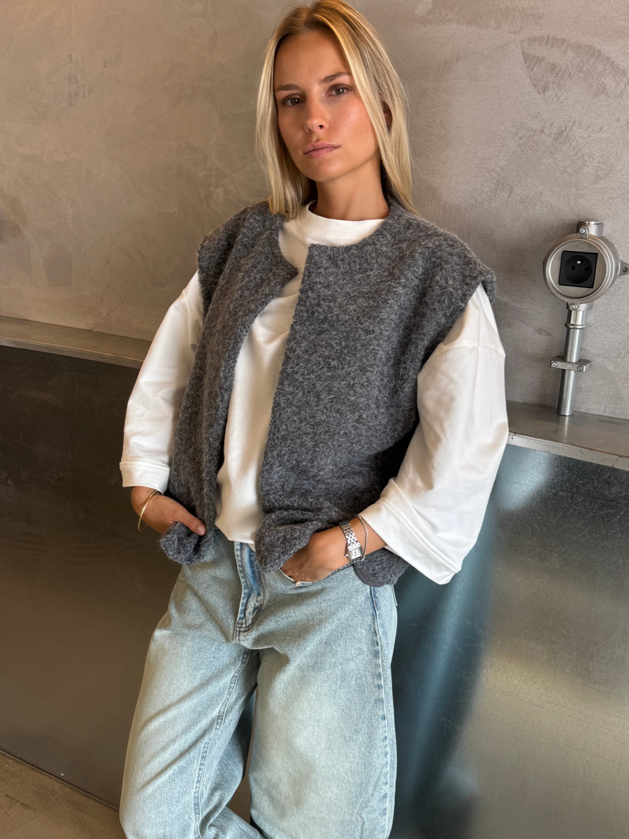 Gilet court en bouclé pour femme | Portscatho