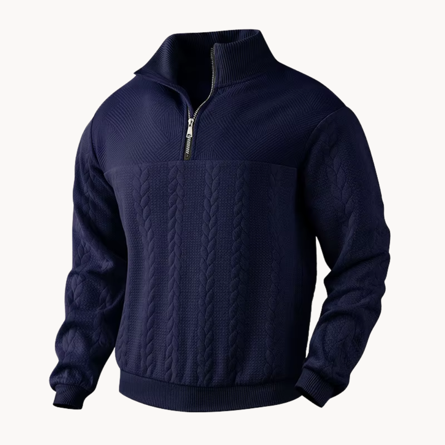 Men's Cable Knit Quarter-Zip Jumper | Callum