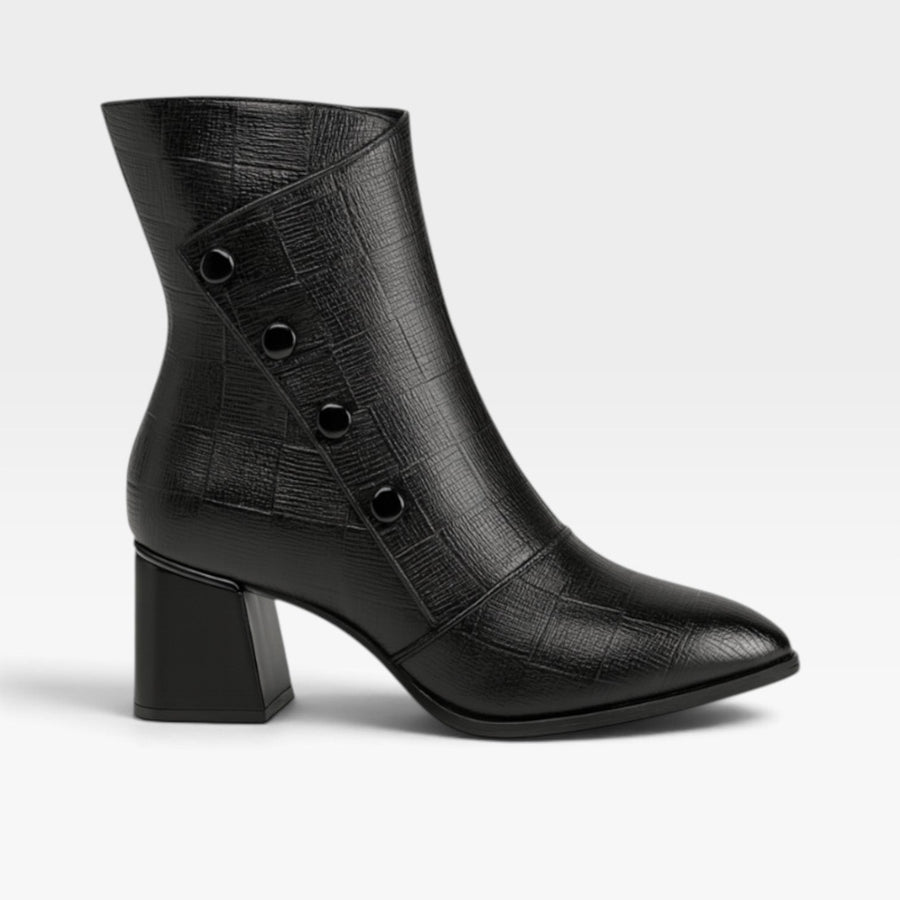 Women's Pointed Toe Leather Ankle Boots