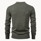 Men's Ribbed Knit Zip-Up Polo Jumper | Eldridge