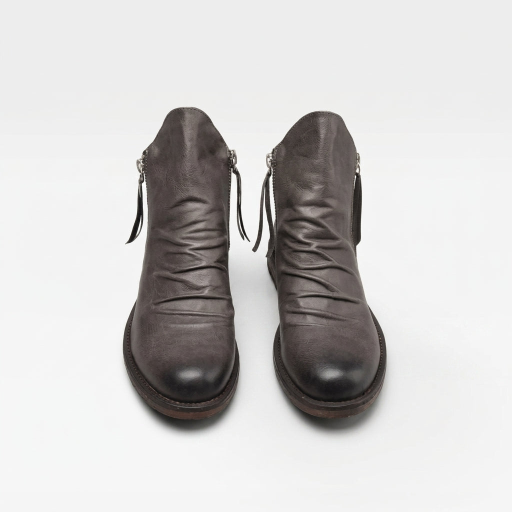 Men's Soft Leather Side-Zip Ankle Boots — view 12