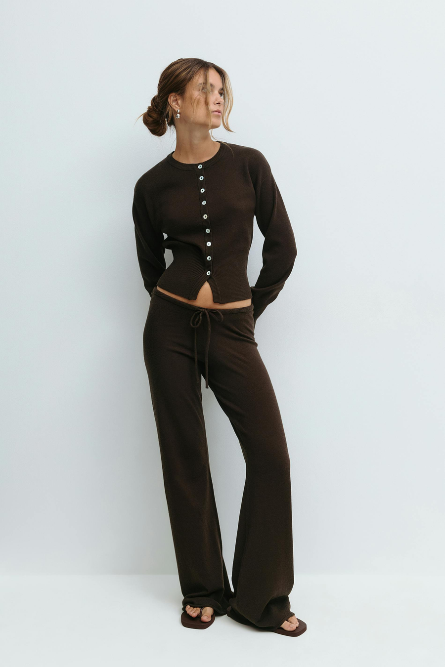 Women's Knitted Cropped Top & Trouser Co-ord Set — view 11
