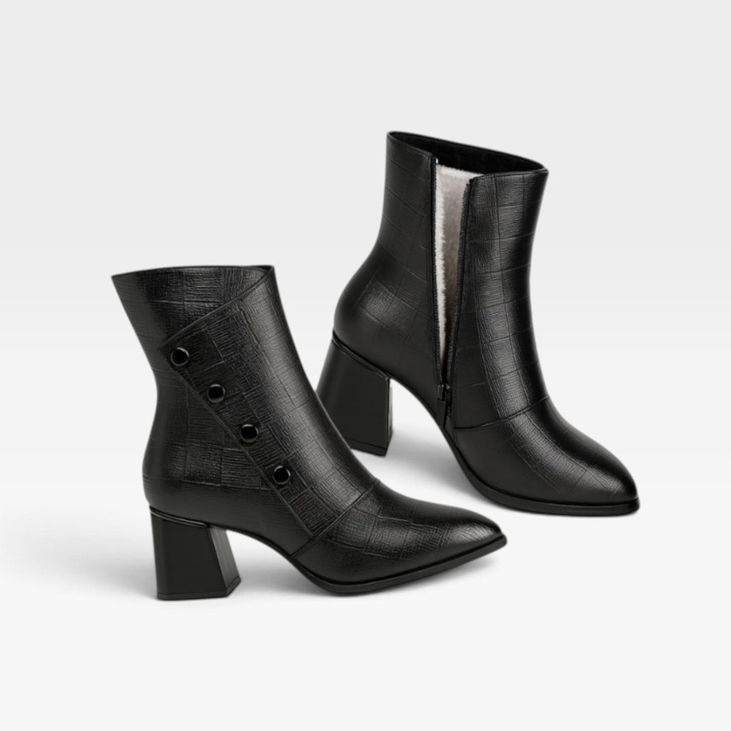 Women's Pointed Toe Leather Ankle Boots — view 4
