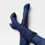 Women's Lace-Up Ankle Boots with Square Heel — view 9