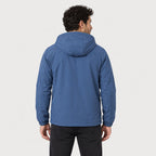 Men's Hooded Windbreaker in Blue | Troutbeck – back view