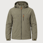 Men's Hooded Windbreaker in Khaki | Troutbeck – front view