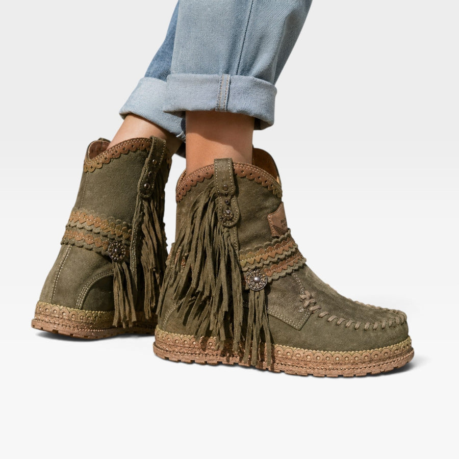 Women's Suede Fringe Ankle Boots — view 5