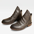 Men's Soft Leather Side-Zip Ankle Boots — view 11