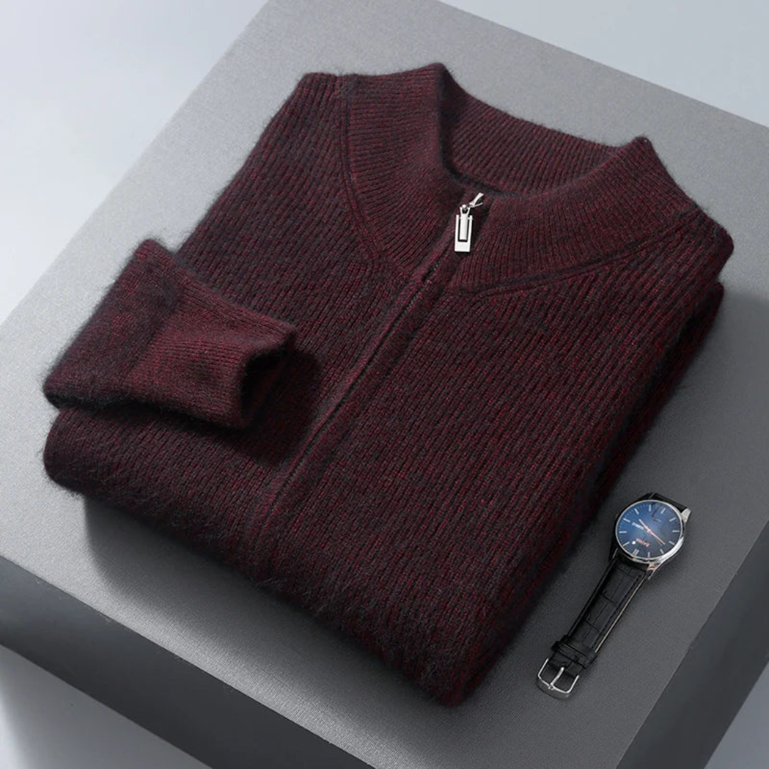 Men's Full-Zip Wool Jumper | Regal