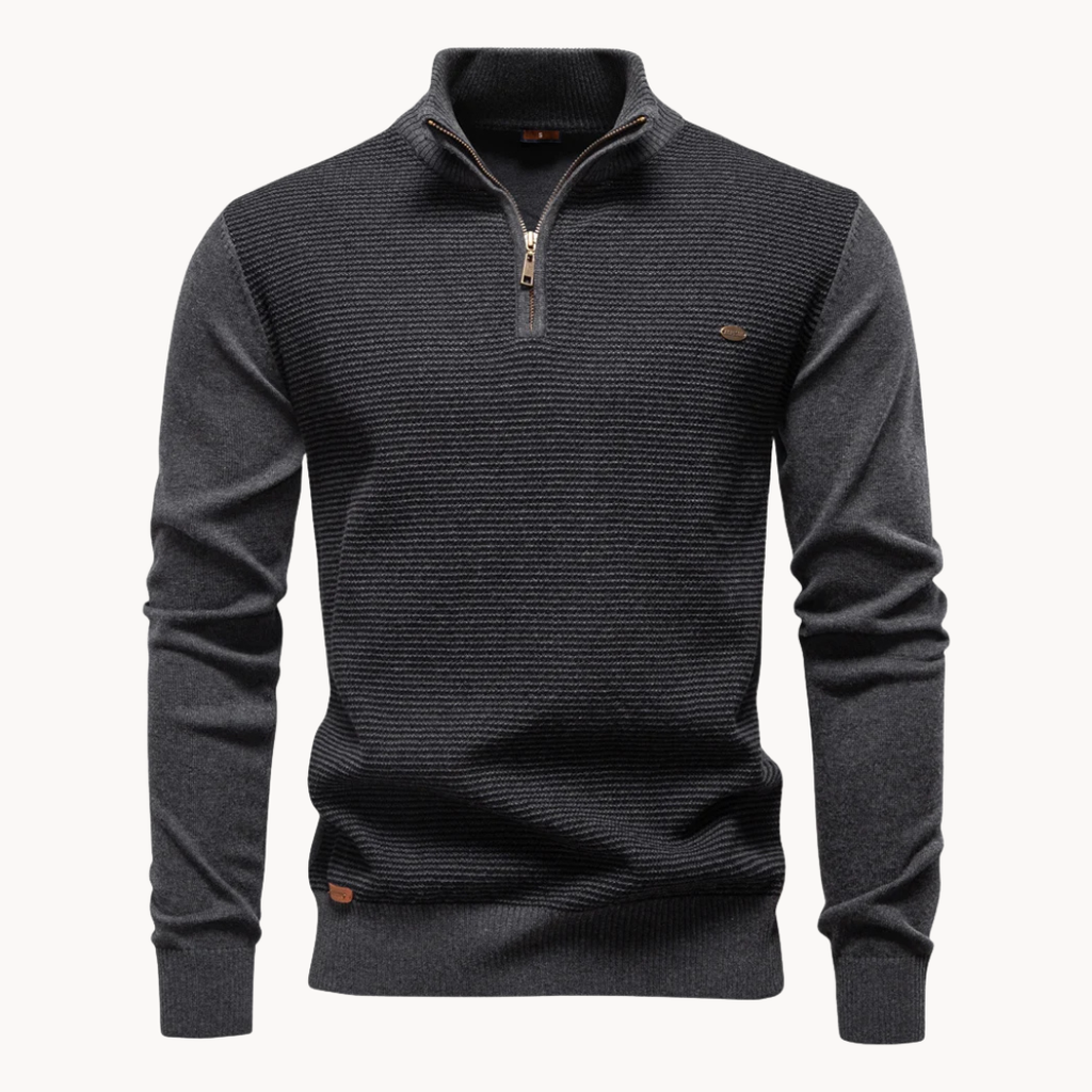 Men's Textured Quarter-Zip Jumper | Lakeside