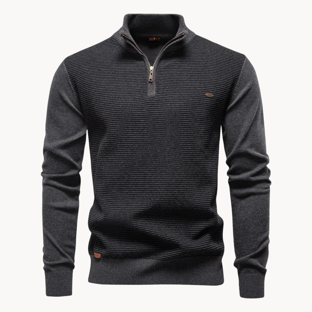 Men's Textured Quarter-Zip Jumper | Lakeside