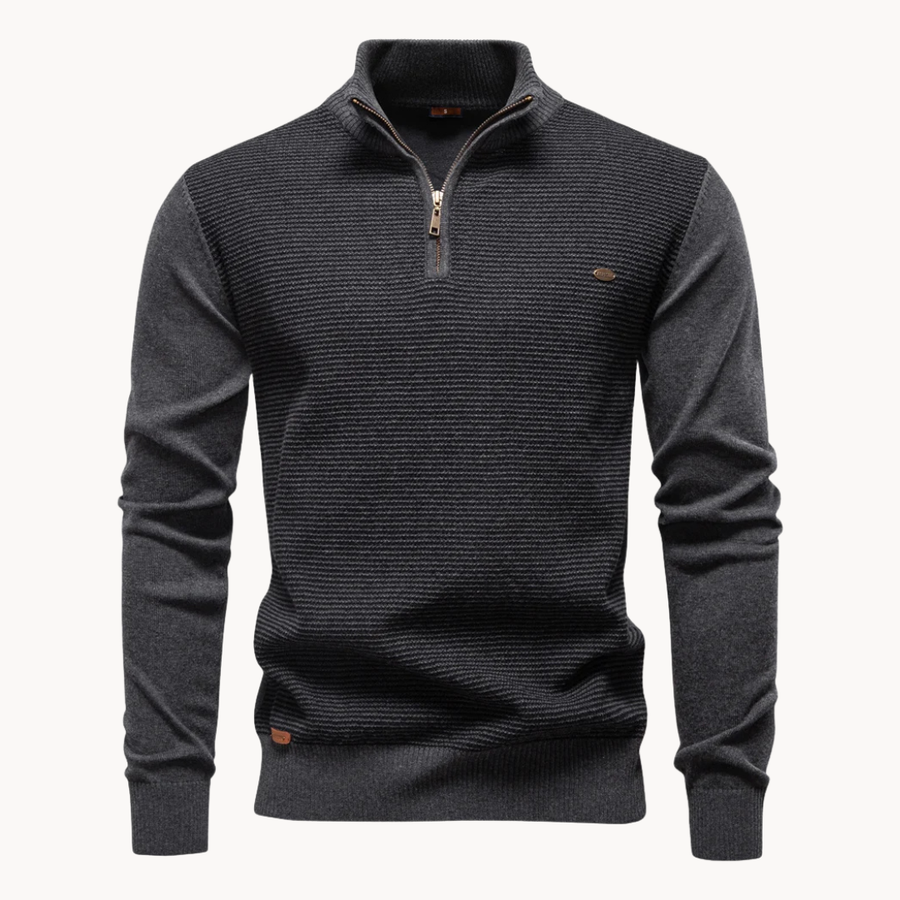 Men's Textured Quarter-Zip Jumper | Lakeside