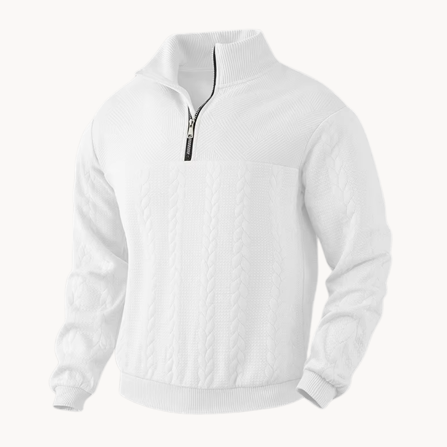 Men's Cable Knit Quarter-Zip Jumper | Callum