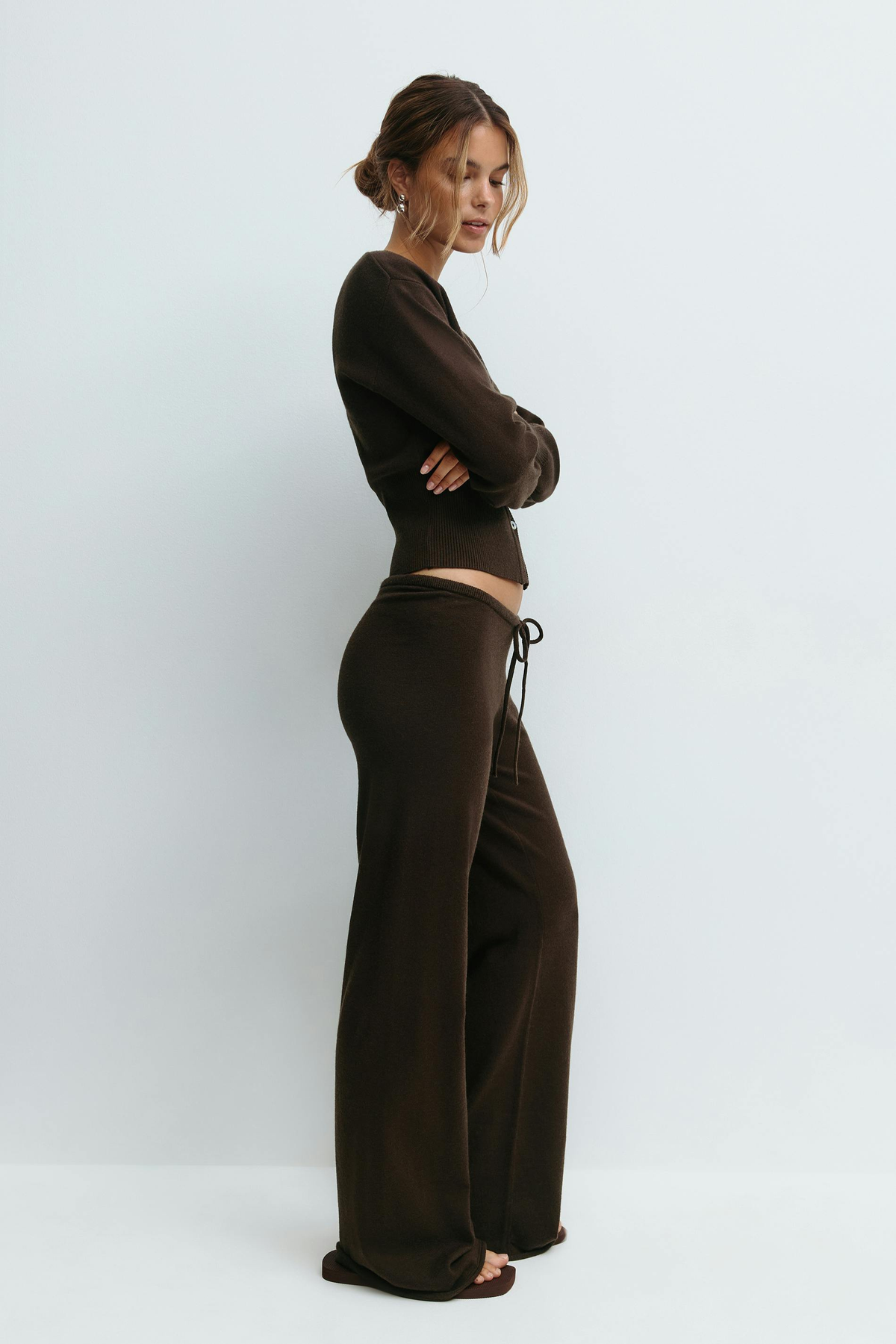Women's Knitted Cropped Top & Trouser Co-ord Set — view 12