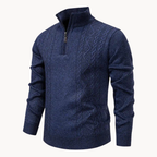 Men's Cable Textured Zip-Up Jumper | Stratton