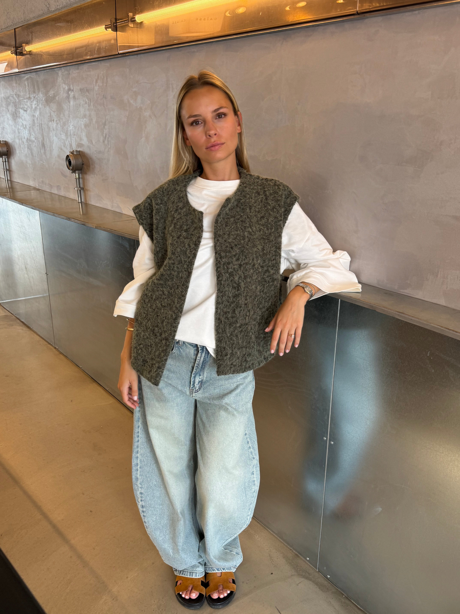 Gilet court en bouclé pour femme | Portscatho