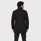 Men's suede-look car coat in Black | Uffculme – back view