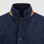 Men's suede-look car coat in Navy | Uffculme – detail view