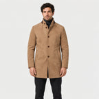 Men's suede-look car coat in Camel | Uffculme – front view