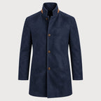Men's suede-look car coat in Navy | Uffculme – front view