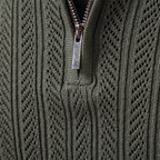 Men's Ribbed Knit Zip-Up Polo Jumper | Eldridge