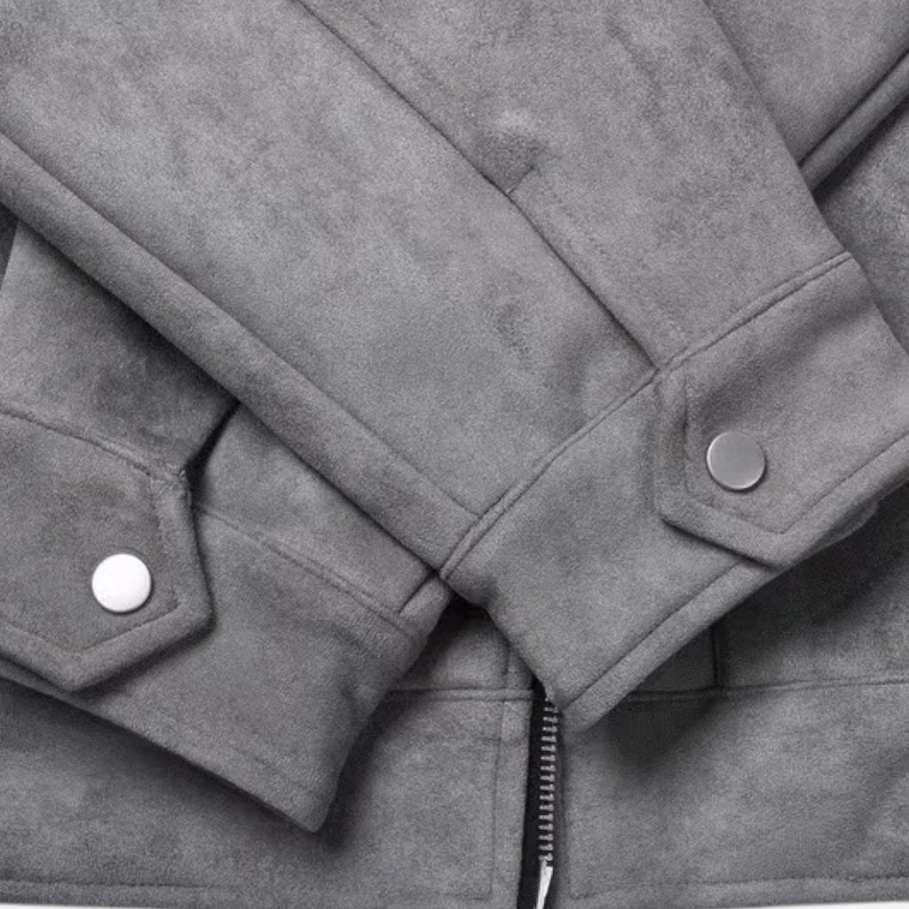 Men's relaxed fit suede-look jacket