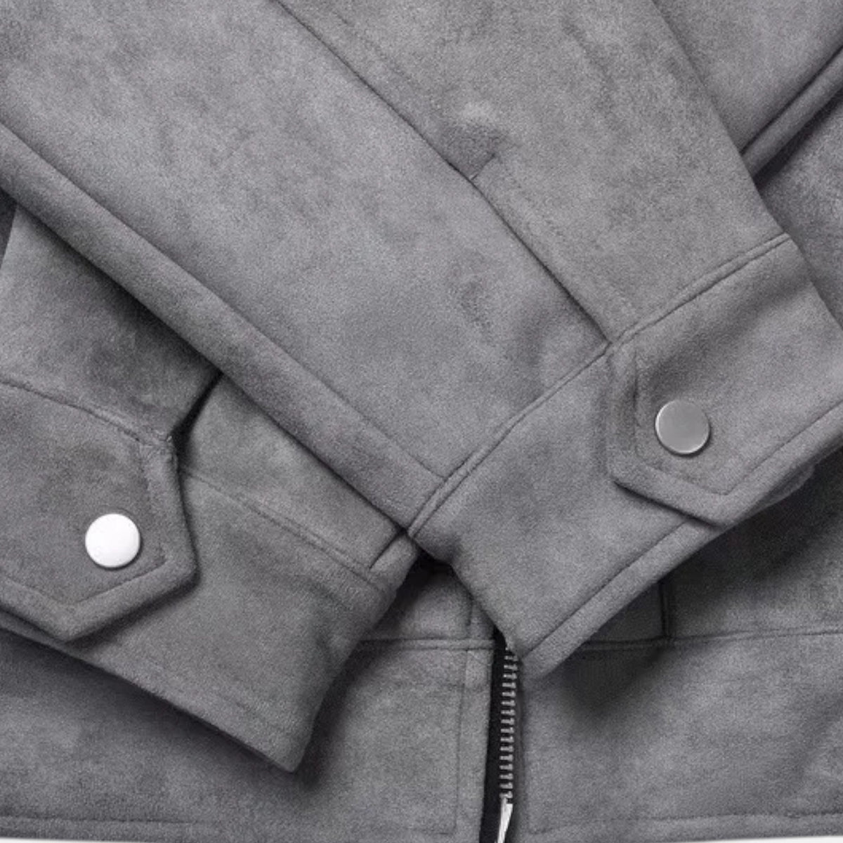 Men's relaxed fit suede-look jacket